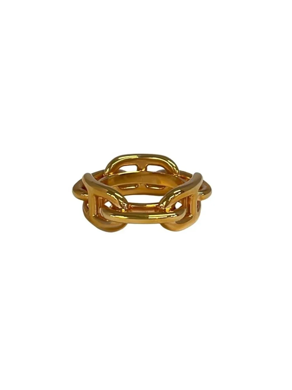 Hermes Scarf Ring Chaine D'ancre Pink Gold